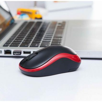 Logitech M185 Kablosuz Mouse-Kırmızı